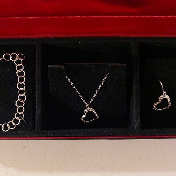 Macy's 3 Piece Silver Heart Set - Picture 8 of 9